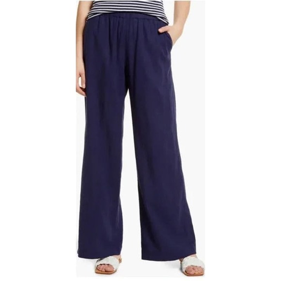 CASLON Wide Leg Pull-On Linen Blend BEACH Pants NWT XS $60 TFH057 - Picture 1 of 1